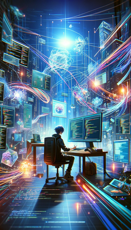 Hacktivate16708's tweet image. #codeLines weave into digital dreams, 
in the realm of #codinglife, 
where every coder is an architect, 
crafting realms beyond the screen. 

#HacktivateNation breathes life into pixels, 
turning the abstract into architecture. 

Embrace the artistry in every keystroke. #solodev