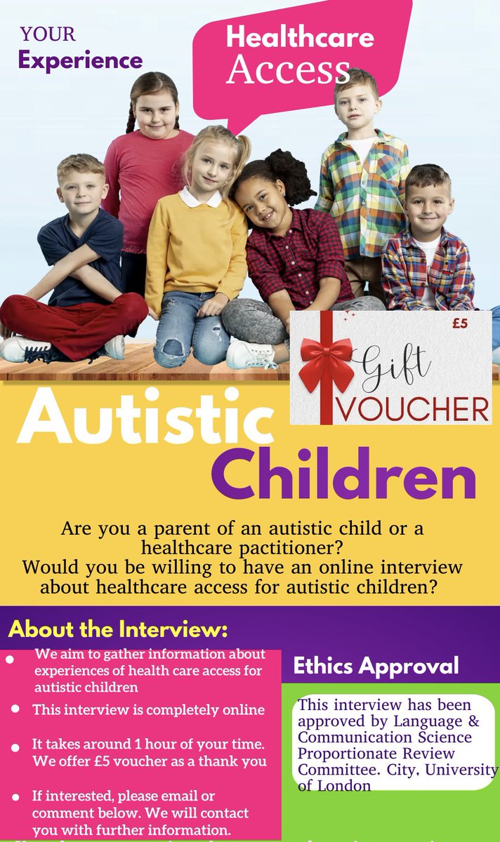 Are you a #GP? We would love to interview you online about #healthcare access for autistic children. Please comment or send an email to tonia.babalola@city.ac.uk if interested @restoregpuk @BMA_gp @uknhsgp @BMA_GP @GP_LiaisonUK #autism #edchat #slpeeps #actuallyautistic #asd