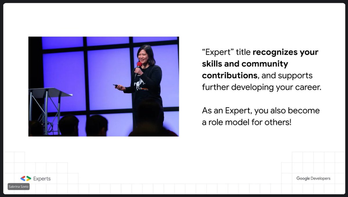 BzGEO's tweet photo. .@SabrinaSzeto also presented compelling reasons for why *you* should consider applying to be recognized as a @GoogleDevExpert. As she said, the program is "about users helping other users." 🧐 #EarthEngine #EarthEngineUserMeetup https://t.co/lPbEUKml4H