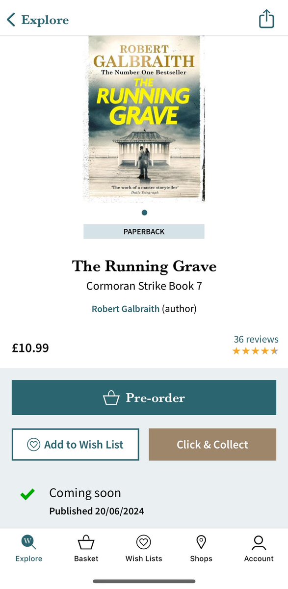 FYI the paperback edition of The Running Grave will be released on 20th June 2024.
#Strike
#TheRunningGrave