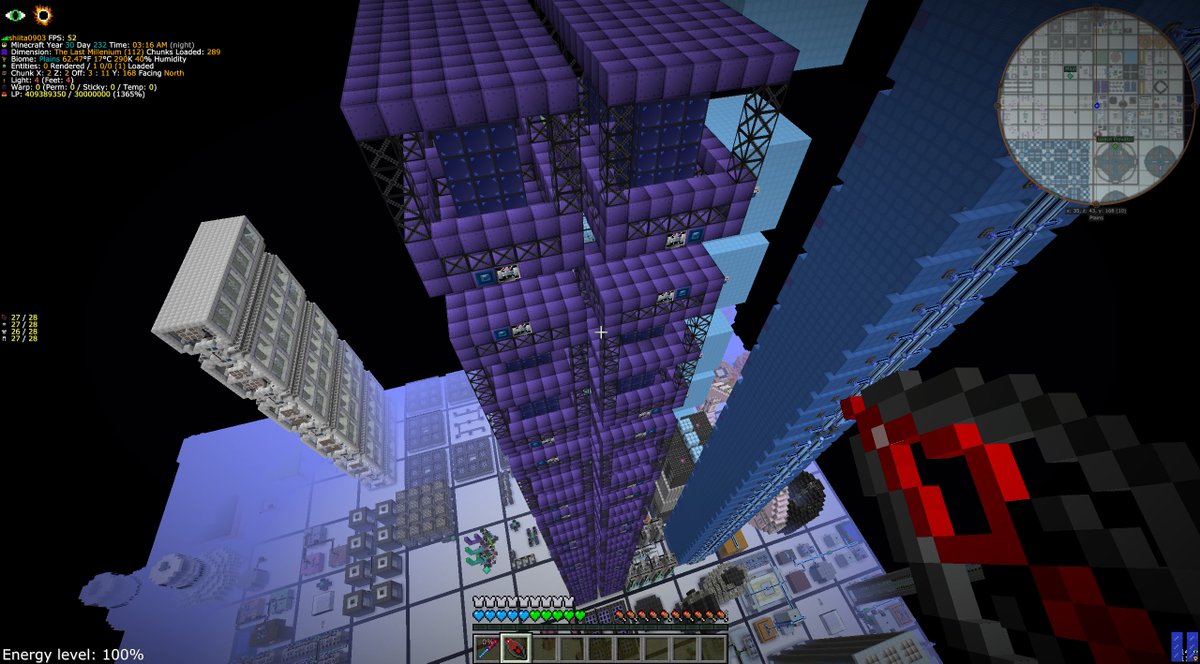 shiita_0903's tweet image. EoHでの発電はかなり先になりそうなので発電強化。Mk5燃料と発電機64台で1TEU/t
Shirabonを発電に回す余裕はなかった
#GTNH