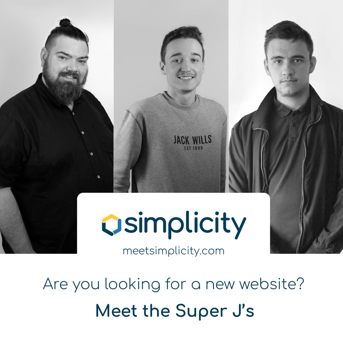 Meet the Super J’s: Our Trio of Code-Wizards! (James / Josh / Jack) 👨‍💻👨‍💻👨‍💻

Need a website rescue? Contact the team at Simplicity and let the Super J’s save the day! 💥🛠️'

#SuperJs #WebDevelopment #CodeHeroes