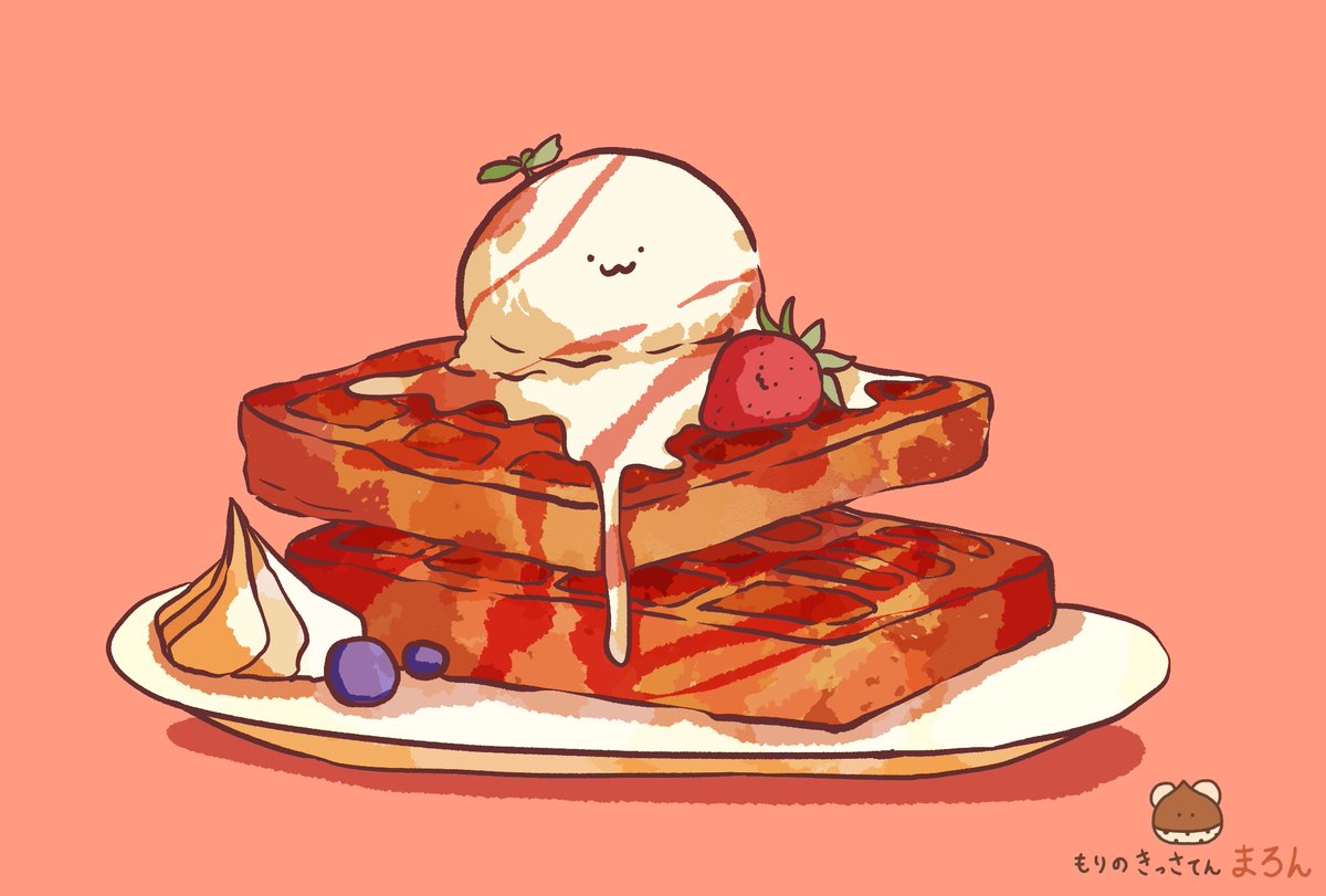 アイス乗せストロベリーワッフル🍓

#ゆるいイラスト #食べ物イラスト #もりのきっさてんまろん