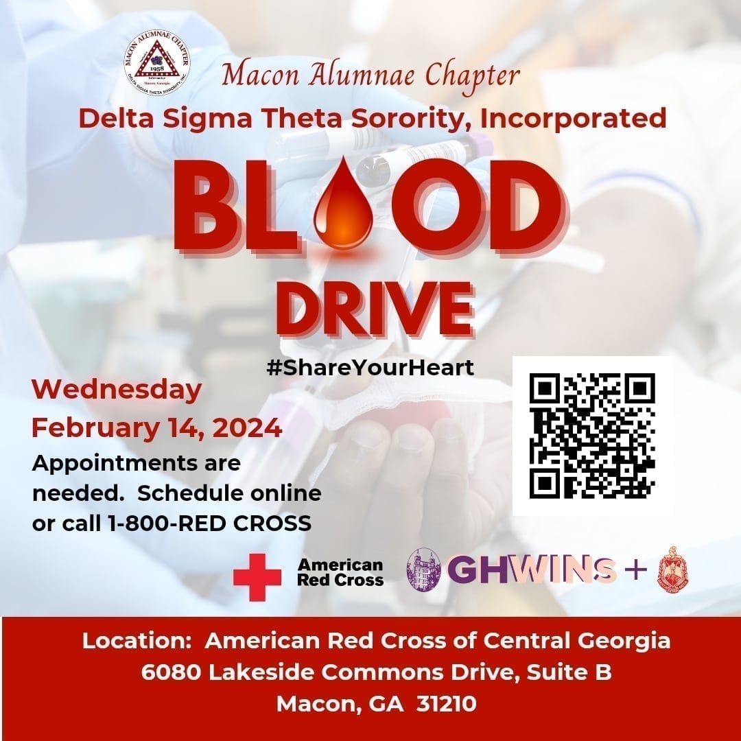 MaconAlumnaeDST's tweet photo. βBy giving blood, you could help accident victims, new mothers who hemorrhage in childbirth, cancer patients, those in need of surgeries and transplants and those being treated for chronic diseases like sickle cell disease,β ~a Red Cross spokesperson
#MACnificent #GoodHealthWINs https://t.co/d8bpcqFA7R