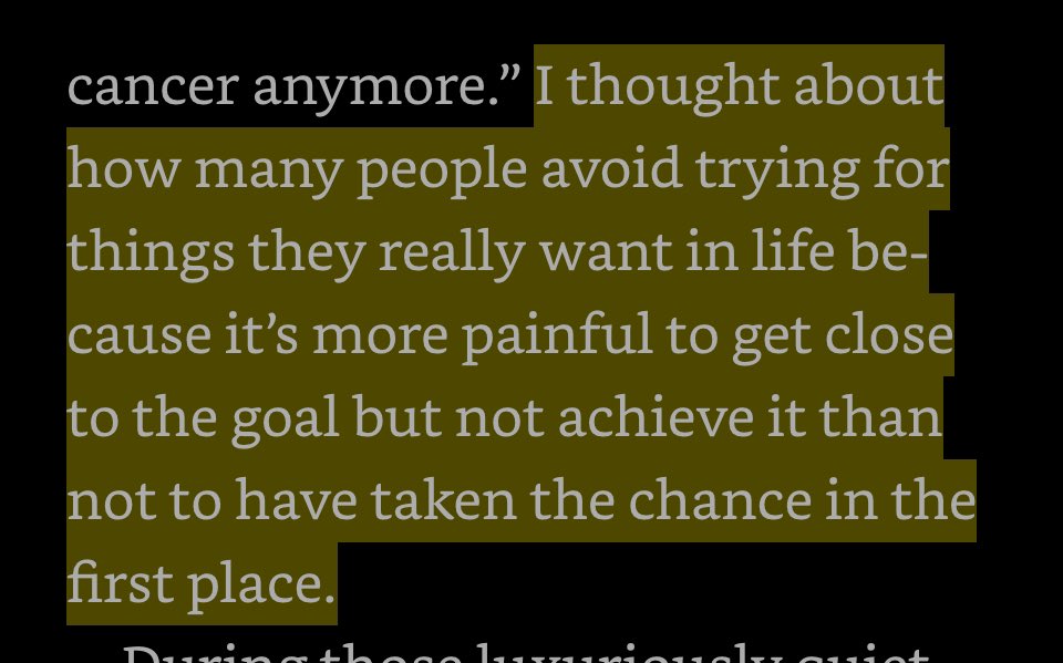 So true!

Are you an “almost”-avoider, or a challenger?

From Lori Gottlieb’s MAYBE YOU SHOULD TALK TO SOMEONE