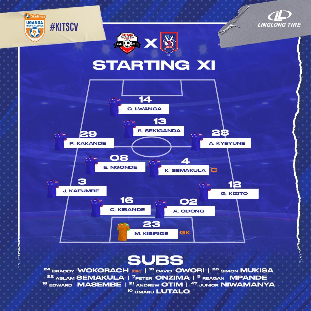 NinyeKamukama's tweet image. TEAM SHEETS.

This is how the teams lineup in Masindi.

#KITSCV 
#StarTimesUPL 
#AfricanFootball
