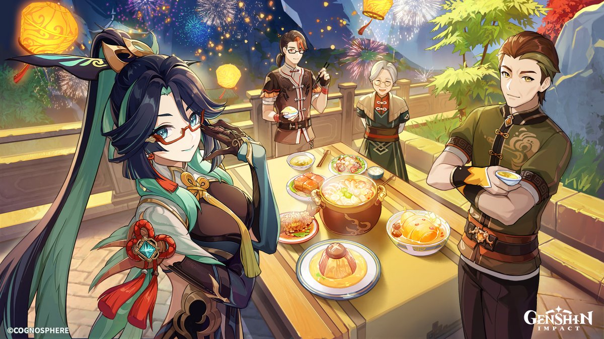 GenshinImpact's tweet photo. #GenshinImpact #Xianyun
*ahem* One is not late, is one? One was slightly carried away while partaking in the festivities, and almost lost track of the time...
The last time we had a meal together was out the front of one's abode. One believes that this is the first time we've had such a gathering in the city since one has taken mortal form.
Since Streetward Rambler is acting as our most generous host today, one feels that it would only be proper to contribute a dish or two as well... behold, the Supreme Cuisine Machine!