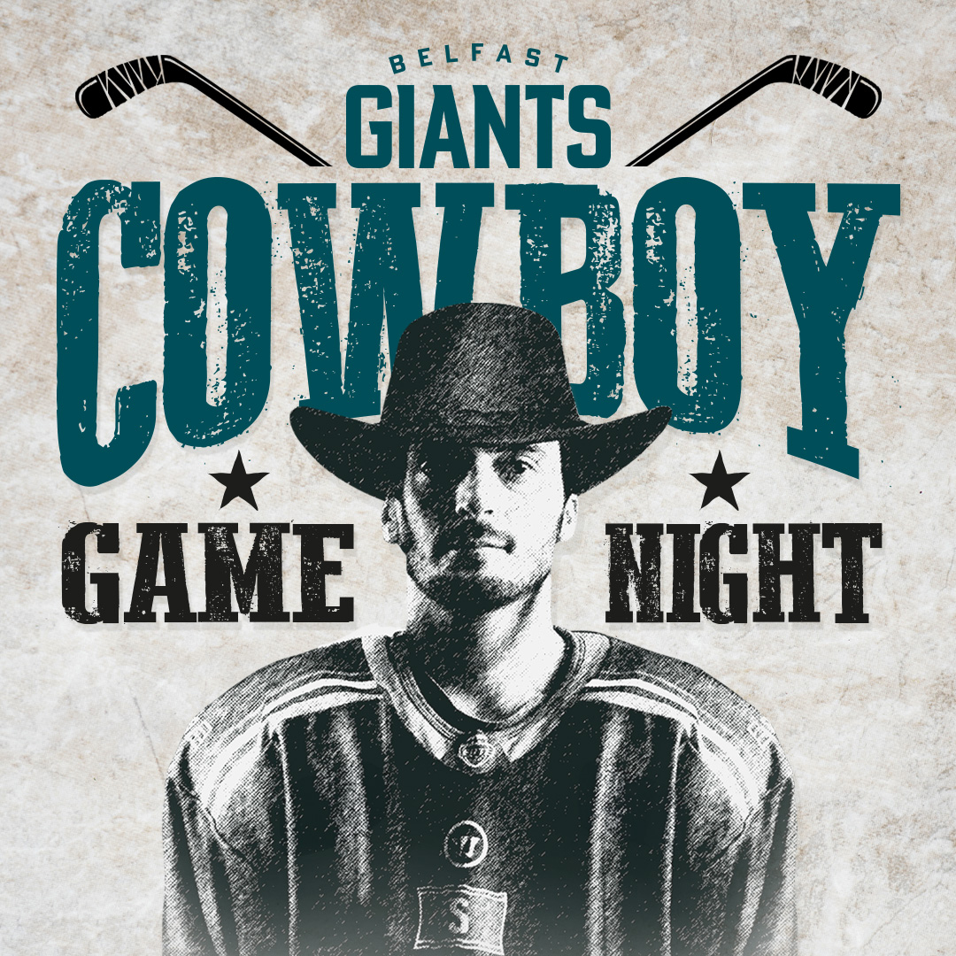 BelfastGiants's tweet photo. 🤠 𝐂𝐎𝐖𝐁𝐎𝐘 𝐆𝐀𝐌𝐄 𝐍𝐈𝐆𝐇𝐓 🤠

Howdy Teal Army! Join us on Saturday 24 February for our Cowboy game night as the Belfast Giants take on @FifeFlyers. 🏒

Don your finest stetson, round up your best country attire and come on down to @SSEBelfastArena!
(1/2) https://t.co/OiwM4ne8dG