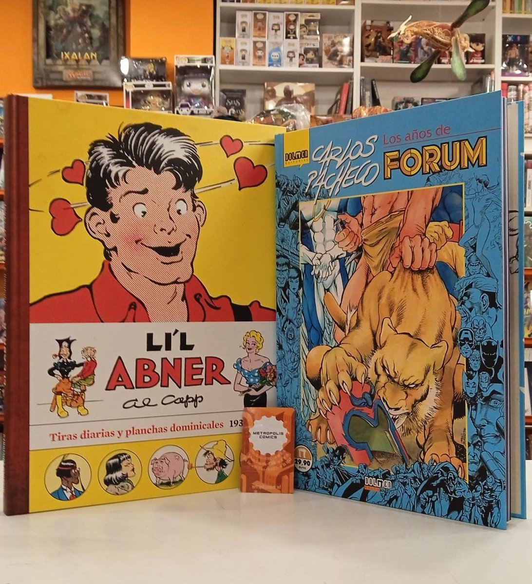 metropol_comics's tweet photo. Dos joyas de grandiosa puesta en escena para este mediodía,  #LosañosdeForum del genial #CarlosPacheco y la Editorial Dolmen, donde se nos muestra con detalle los pasos previos de Carlos en la editorial española que publicaba Marvel en los 80, así como  el #LilAbner de #Alcapp ⬇️ https://t.co/ehizghIoZ1