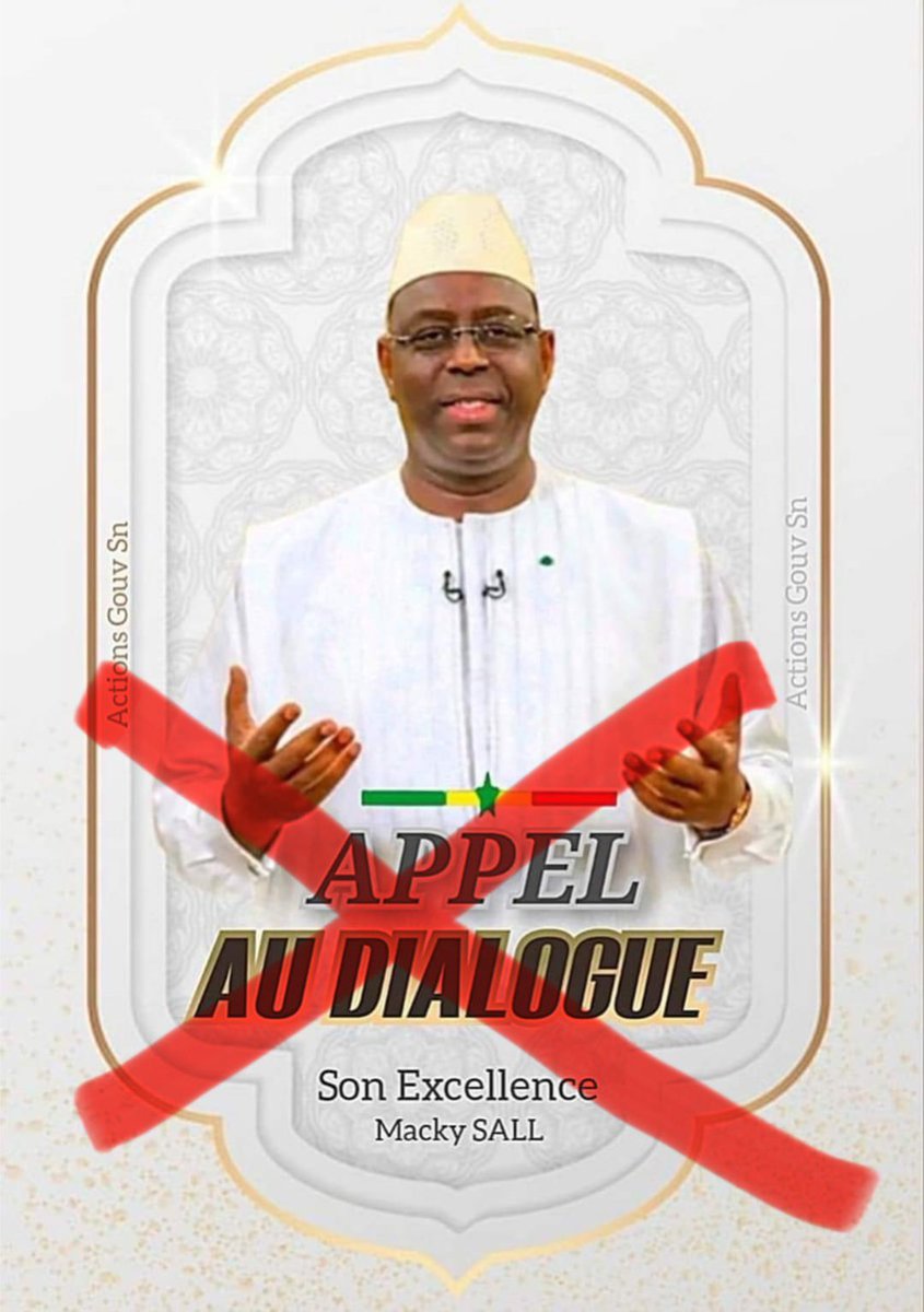 Niintche's tweet photo. ❌Non au dialogue 
❌Non au report 
✅Oui pour des élections présidentielles le 25 février 
#Gassi 
#FreeSenegal https://t.co/ztrqc71pSL