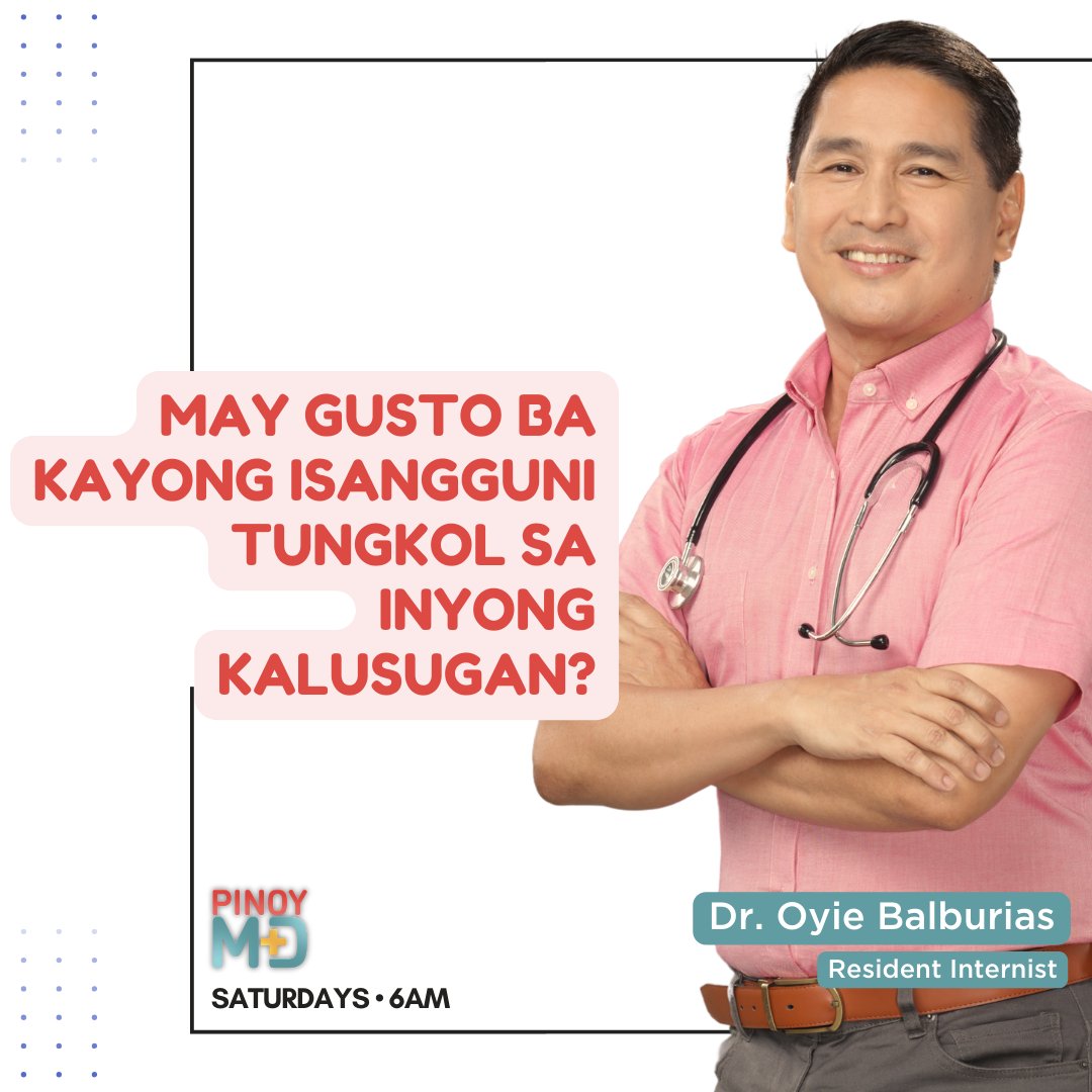 GMA7PinoyMD's tweet photo. #PinoyMD: #AskTheDoctors
May gusto ba kayong isangguni tungkol sa inyong kalusugan?

#PinoyMD | Sat, 6 AM | GMA https://t.co/pIvp3rvm4B