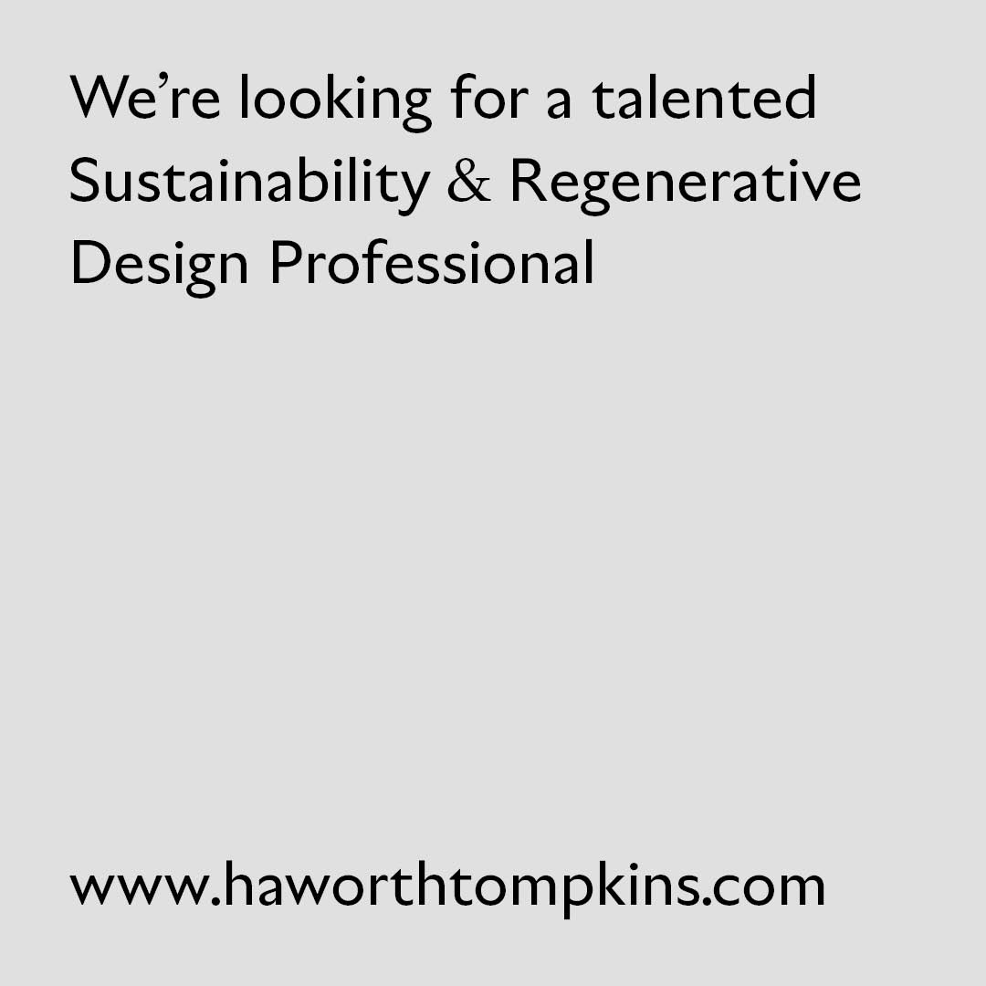 Haworth Tompkins is seeking a talented Sustainability and Regenerative Design Professional to join its London studio. Link through for more details and how to apply - haworthtompkins.com/studio/jobs #HaworthTompkins #Sustainability #RegenerativeDesign #newopportunity #career