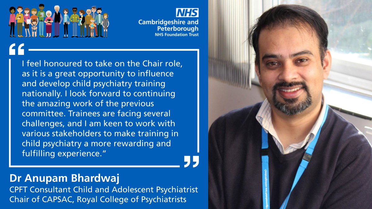 Congratulations to Dr Anupam Bhardwaj 🌟 #psychiatrist in @CPFT_NHS #CAMHS, elected to chair the national @rcpsych committee for child & adolescent #MentalHealth!
Anupam is working on #research to improve young people's lives: ➡️ bit.ly/3OzF9Tn
#ChildrensMentalHealthWeek