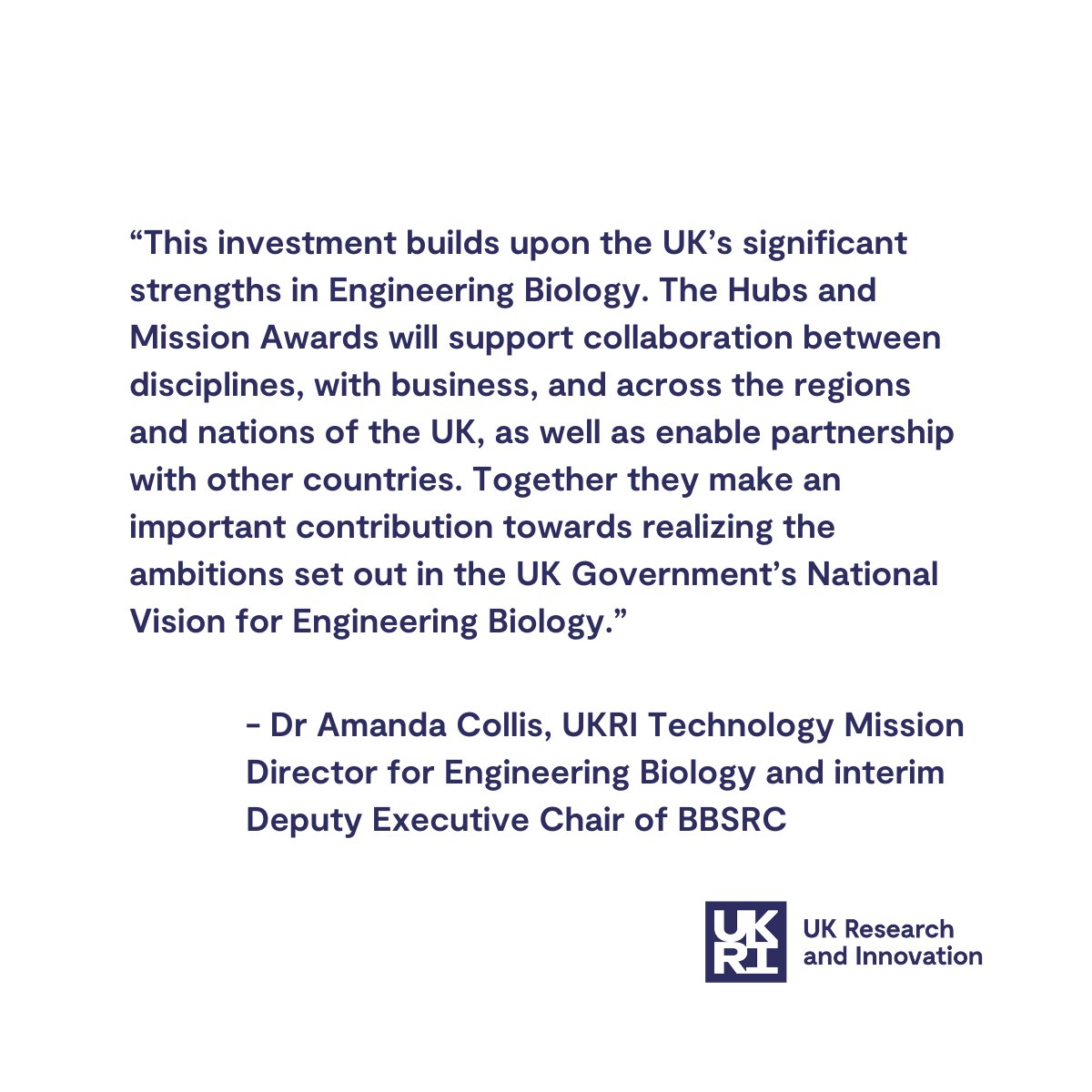 We’re investing £100m in six new Engineering Biology Mission Hubs and 22 Mission Awards projects to address challenges in areas like vaccine development, food production and plastic pollution. More: orlo.uk/nPSwE

<a href="/BBSRC/">Biotechnology and Biological Sciences Research</a> <a href="/EPSRC/">Engineering and Physical Sciences Research Council</a> <a href="/SciTechgovuk/">Department for Science, Innovation and Technology</a>