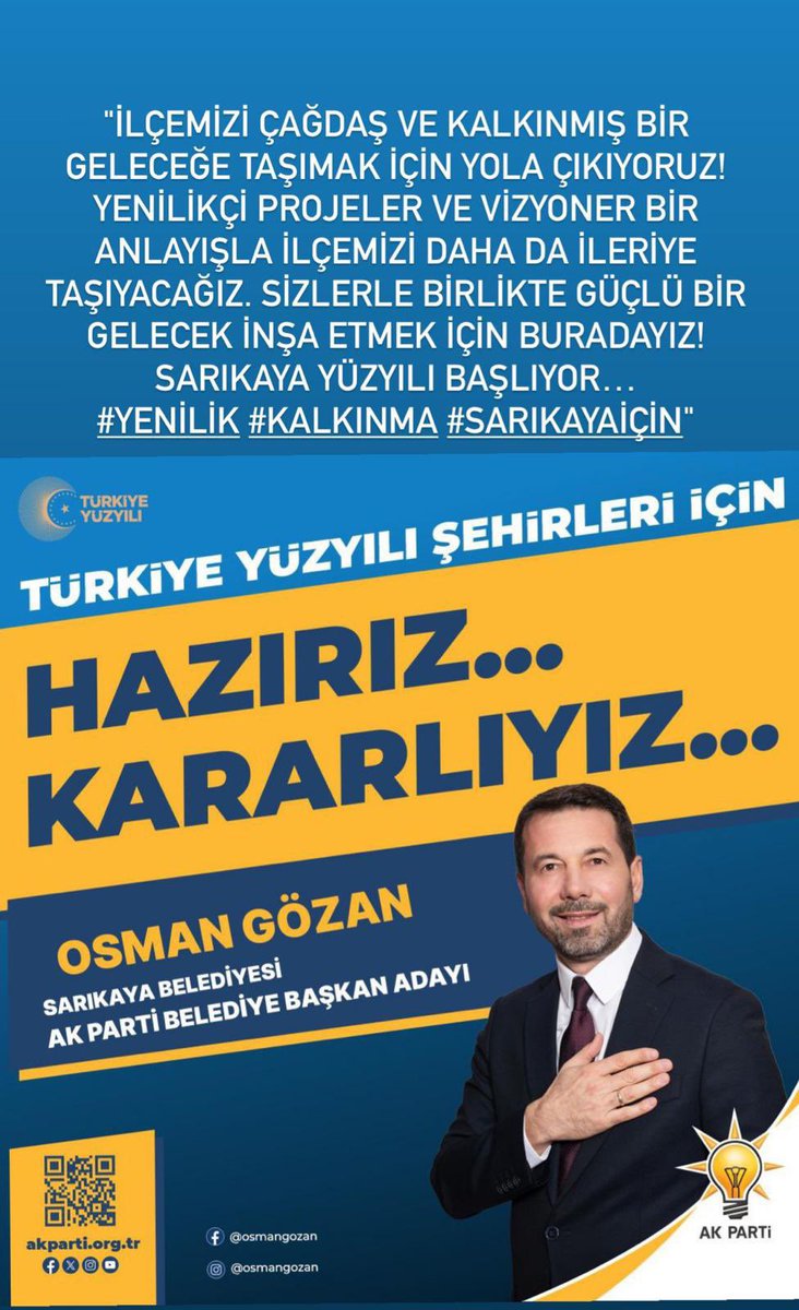 SARIKAYA BELEDİYE BAŞKAN ADAYIMIZ OSMAN GÖZAN.