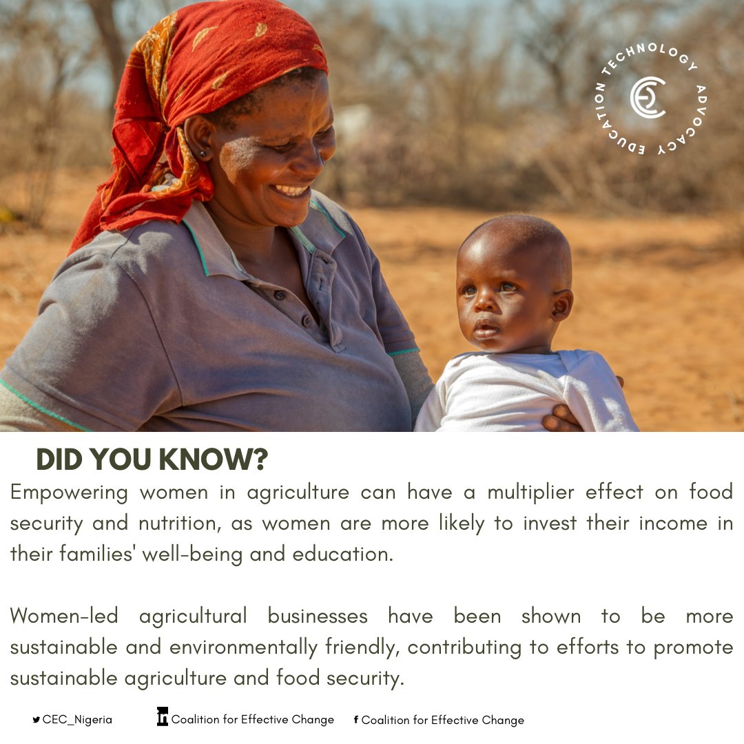 wavecrest_ng's tweet photo. Did you know that women and girls make up nearly half of the agricultural labor force worldwide, yet they often face gender inequalities and limited access to resources? Let's work together to break barriers and promote gender equity in agriculture! #SustainableAgriculture https://t.co/aU9FnEM29d