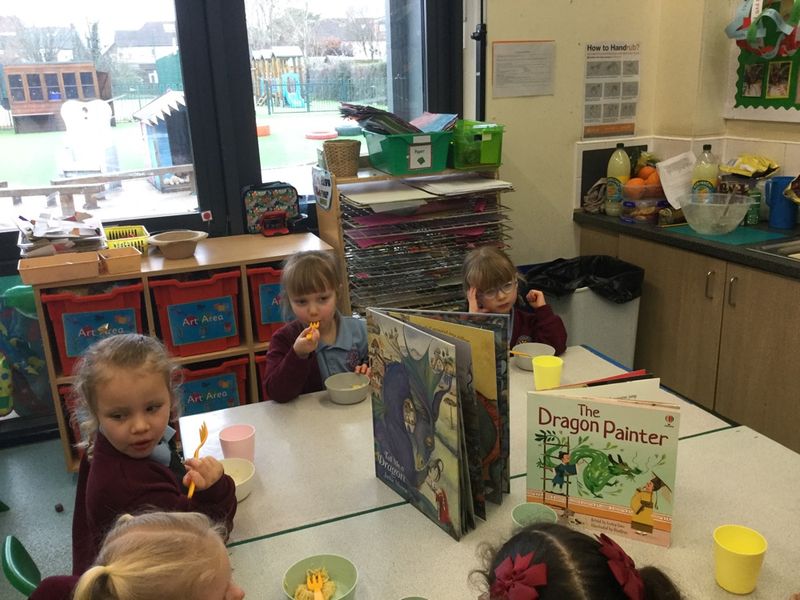 whitchurchprm's tweet image. As part of our Humanities and Expressive Arts topic, Reception children have been helping The Dragon Painter celebrate Chinese New Year.  We have made lanterns, enjoyed Lunar cocktails and eaten noodles with a special sauce. #WPSRec #WPSExpressiveArts