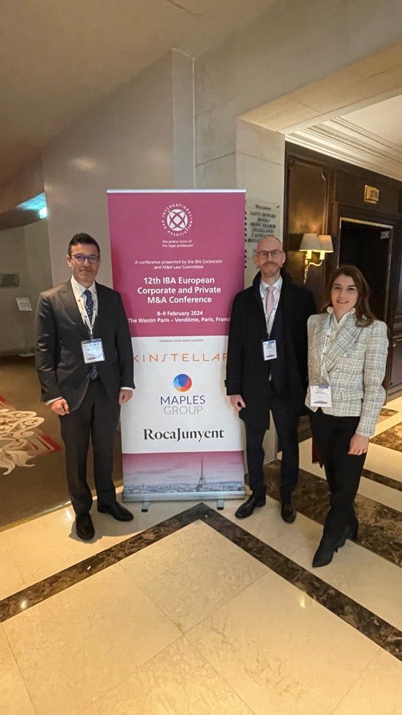 WH_Partners's tweet image. James Scicluna, Co-Founder &amp;amp; Managing Partner WH Partners, Robert Skalina, Partner WH Partners and Christina Gingell, Managing Associate WH Partners are in Paris, attending the 12th IBA European Corporate and Private M&amp;amp;A Conference.

 #ThinkingAhead #IBA #IBAMA24