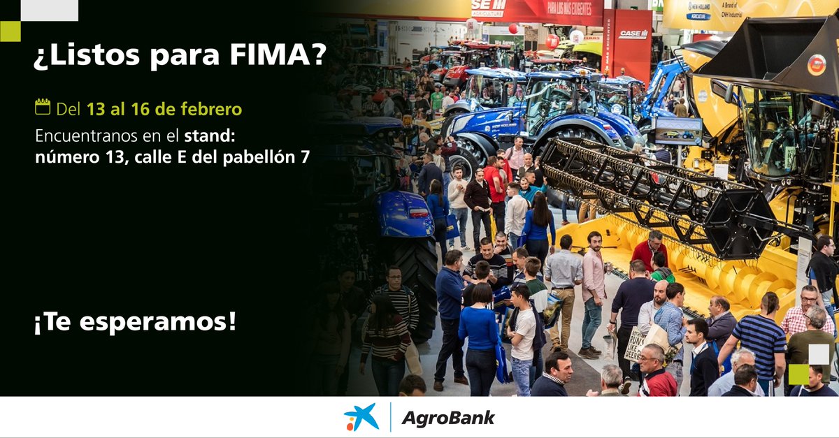 AgroBank_CABK's tweet photo. ¡Prepárate para la innovación en el campo! 🚜

La próxima semana, #FIMA2024 abre sus puertas para revolucionar la agricultura.

Descubre las últimas tecnologías, conecta con expertos y sé testigo de la próxima generación de maquinaria que transformará el mundo #agro 🌱 https://t.co/cLGxRTqENk