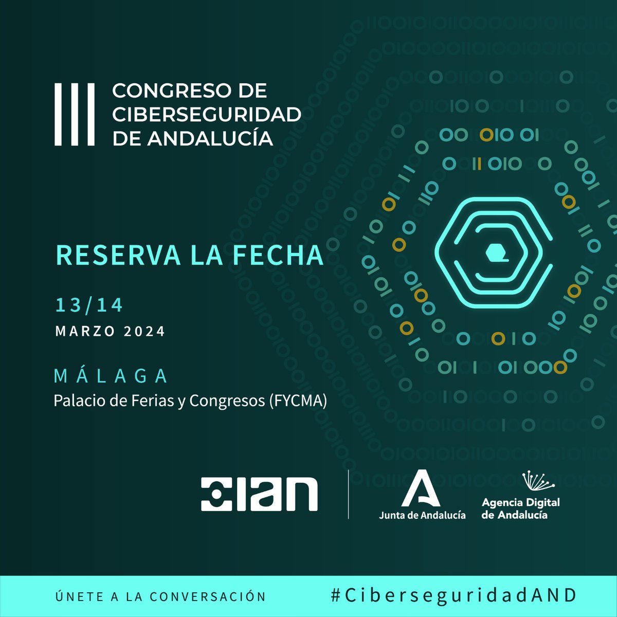 Agencia Digital de Andalucía (@agenciadigand) on Twitter photo 🟢El III Congreso de Ciberseguridad de Andalucía se celebrará los próximos 13 y 14 de marzo en <a href="/Fycma/">Fycma</a>
El encuentro, que organizamos a través del <a href="/CentroCiberAND/">Centro Ciberseguridad Andalucía</a>, se centrará en esta edición en impulsar el sector y favorecer las oportunidades entre las empresas #CiberseguridadAND 🟢El III Congreso de Ciberseguridad de Andalucía se celebrará los próximos 13 y 14 de marzo en <a href="/Fycma/">Fycma</a>
El encuentro, que organizamos a través del <a href="/CentroCiberAND/">Centro Ciberseguridad Andalucía</a>, se centrará en esta edición en impulsar el sector y favorecer las oportunidades entre las empresas #CiberseguridadAND