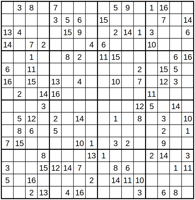 robakun2011's tweet photo. #数独 #sudoku #ナンプレ #numberplace
色んなサイズの難問です(*^^*)
基本的な解き方だけでは解けません ;^_^A💦
#robakun https://t.co/ddyUbXynVh