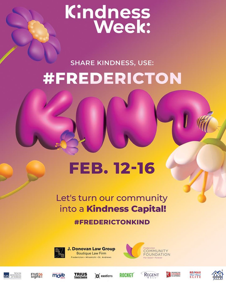Move1069's tweet image. Let's make Fredericton Canada's Kindness Capital! Next week is National Kindness Week, and @FrederictonCF  wants you to be kind! Use #FrederictonKind to spread the word! 

What's the kindest thing you've ever had someone do for you?

-Crash
#MoveMornings