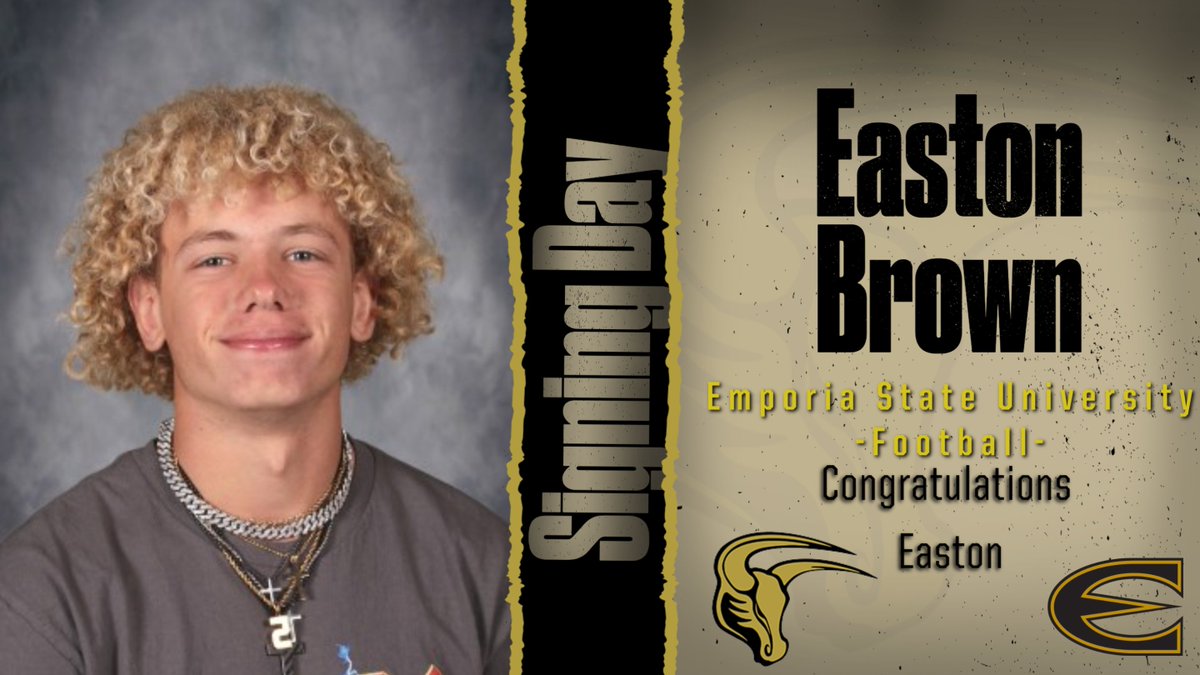 Easton Brown will be signing today with Emporia State University at 2:30 pm in the MSHS Athletic Commons