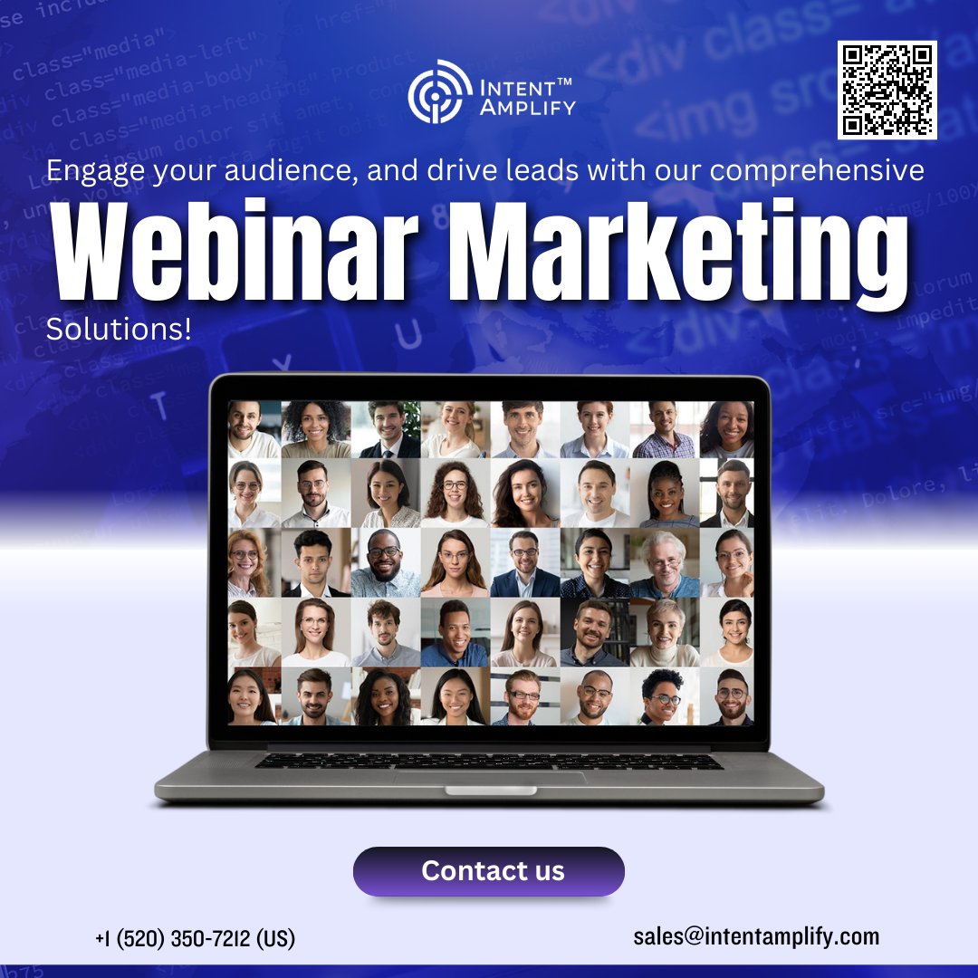 IntentAmplify's tweet image. Our end-to-end Webinar Marketing Solutions ensures a seamless journey from topic selection to post-event analysis. Boost your brand recognition, captivate targeted leads.

Contact us +1 (520) 350-7212 or
email sales@intentamplify.com

#webinarmarketing #engageandconvert