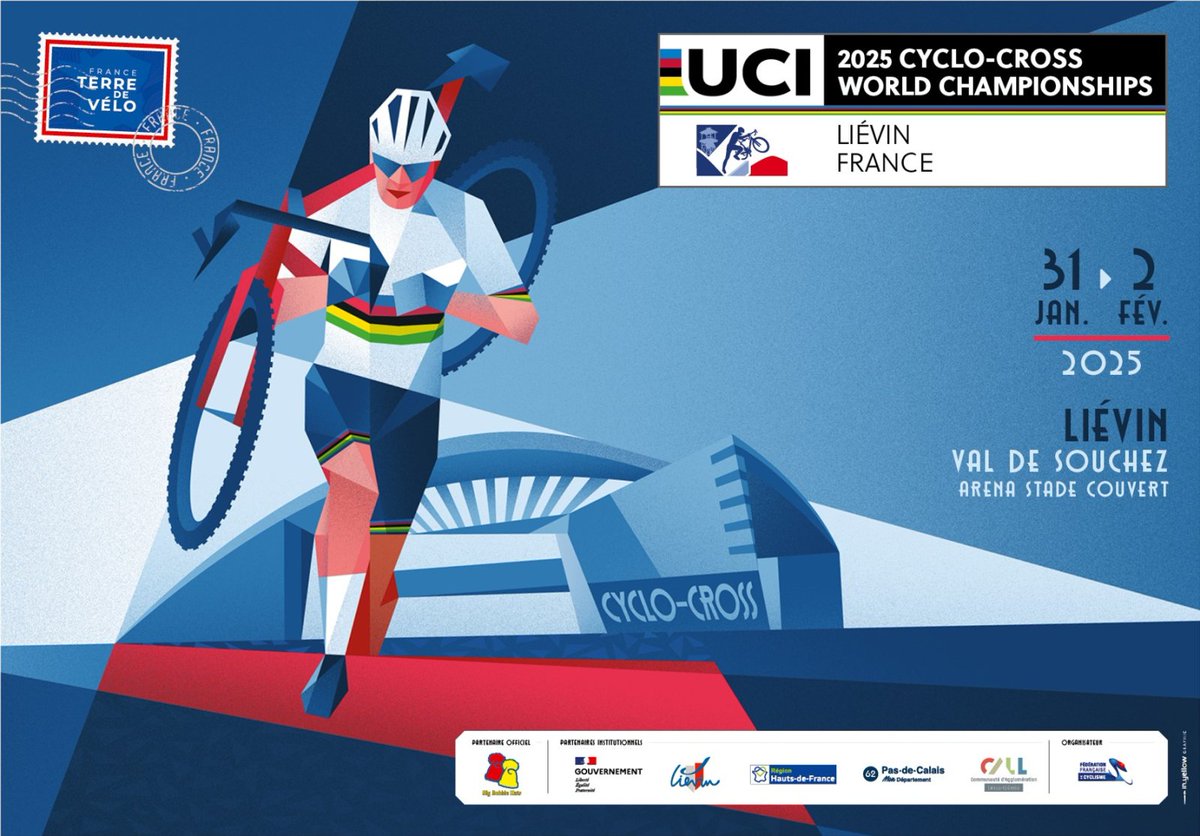 Next stop ➡️ Liévin 🇫🇷 Still buzzing from last weekend’s UCI Cyclo-cross World Championships in Tábor 🇨🇿? Hold onto that excitement because in 2025, we're going to Liévin 🙌 📆 31 January - 2 February 2025