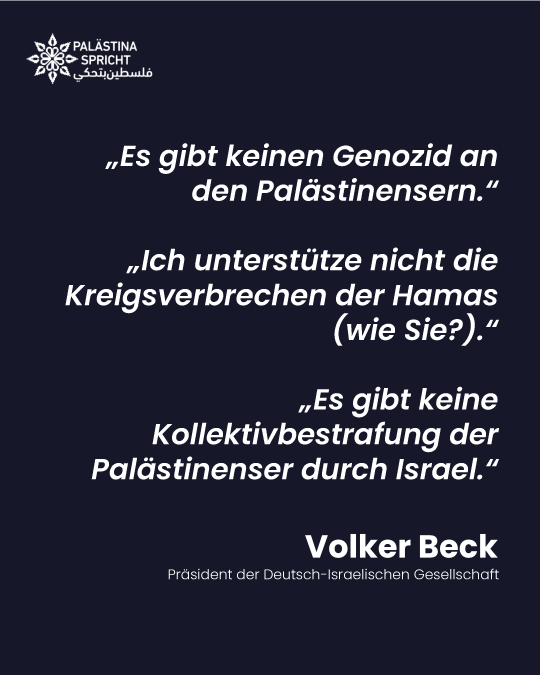 PalestinSpricht's tweet photo. Palästina klagt Volker Beck an! 

In den letzten Monaten hat der Präsident der DIG  immer wieder öffentlich volksverhetzende, rassistische &amp; gewaltverherrlichende Aussagen in Bezug zu #Gaza &amp; PalästinenserInnen gemacht. Die Befürwortung, Verharmlosung, Billigung oder Leugnung 1/3 https://t.co/T503OyRrsG