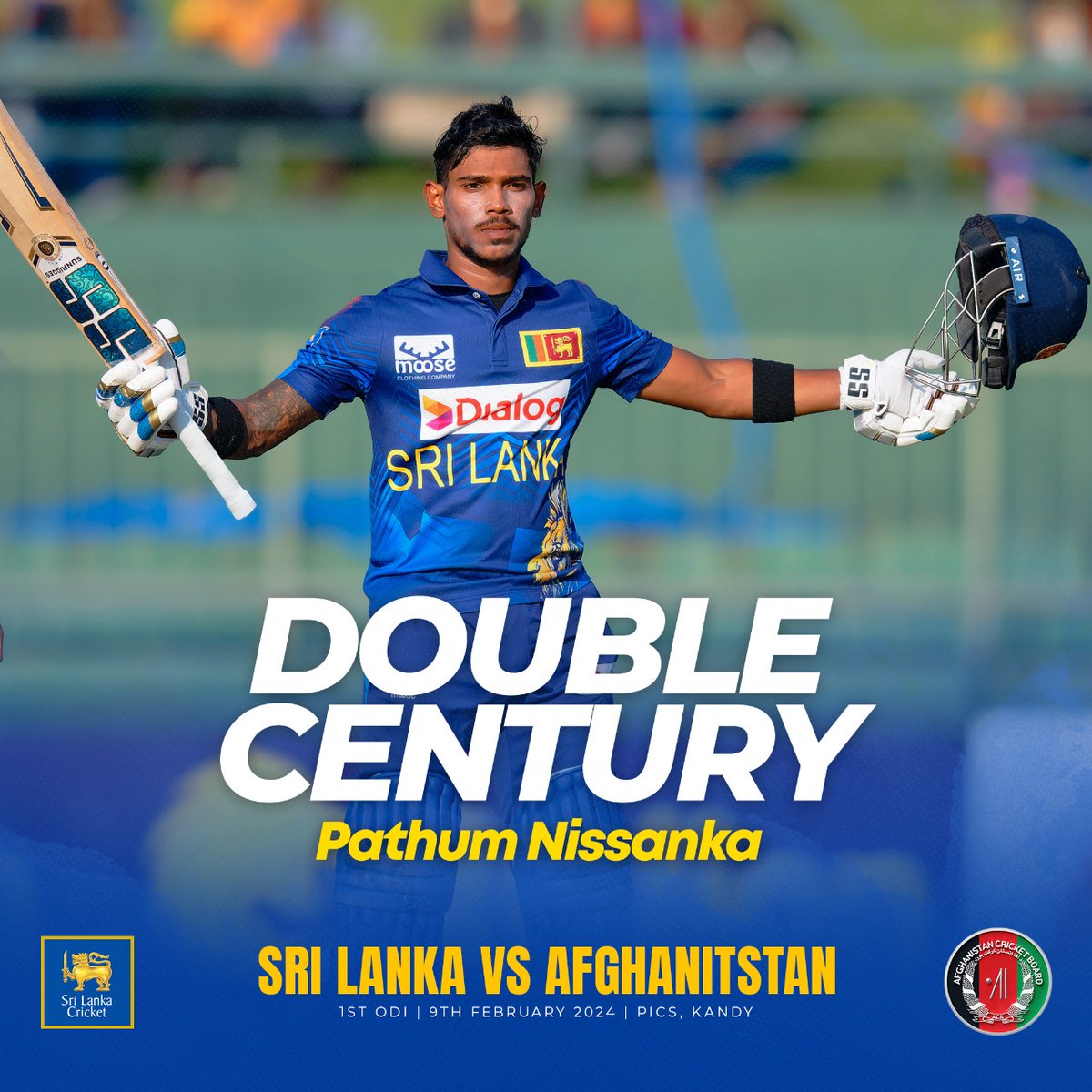 History maker! 

Pathum Nissanka smashes the record books with a historic double century, the first ever by a Sri Lankan batsman in ODIs! 🔥🔥🔥

Live Scorecard 📝: rb.gy/7q7i2c
Watch 👀: rb.gy/g9ytxv

#SLvAFG