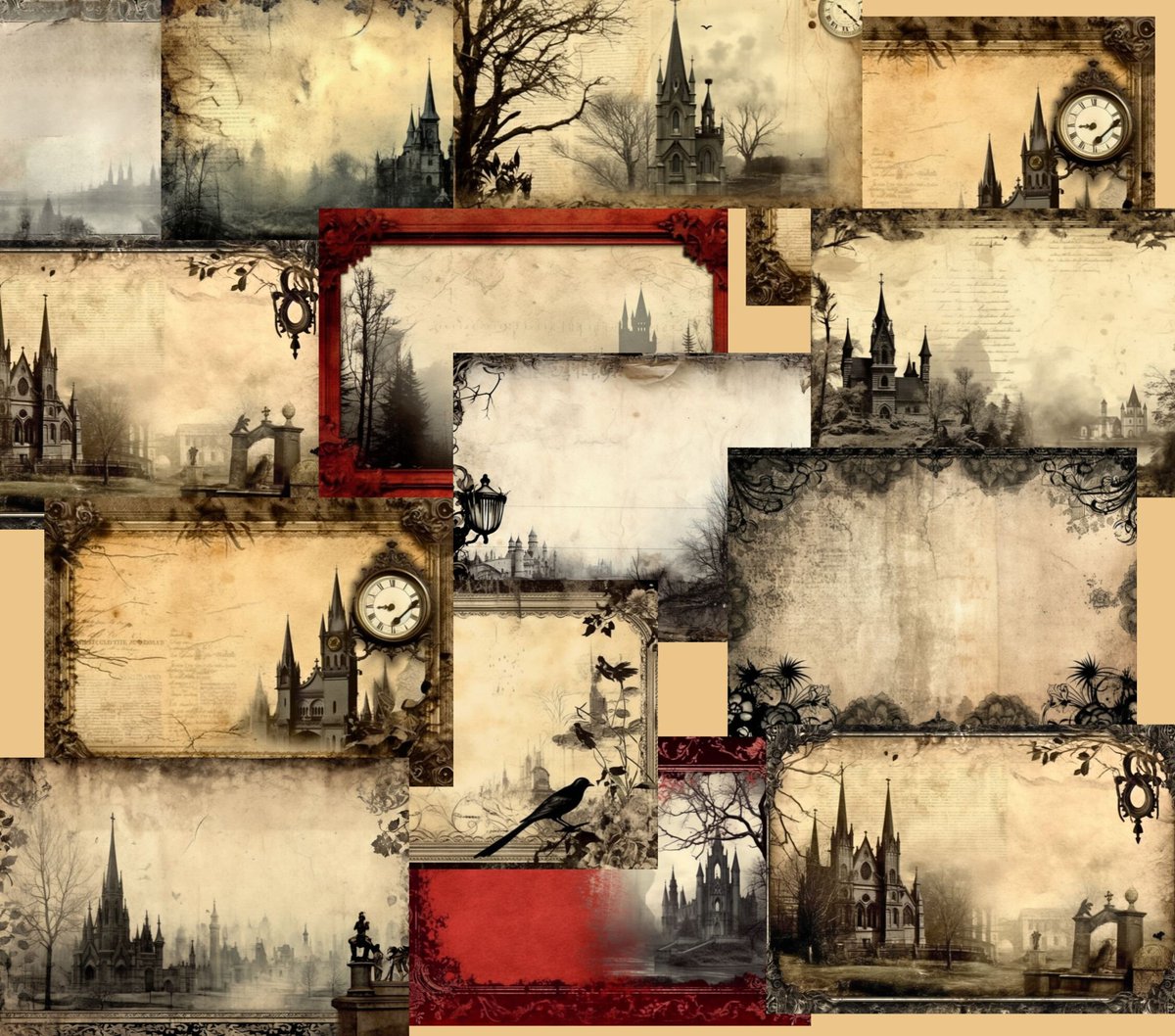CoscrisA54919's tweet image. Gothic  junk journal handmade, Printable Collage Sheets, Ephemera, Loaded Folder, Folding Folio Design for Junk Journaling tuppu.net/10d8f13b #coloring adult #JournalPrintable