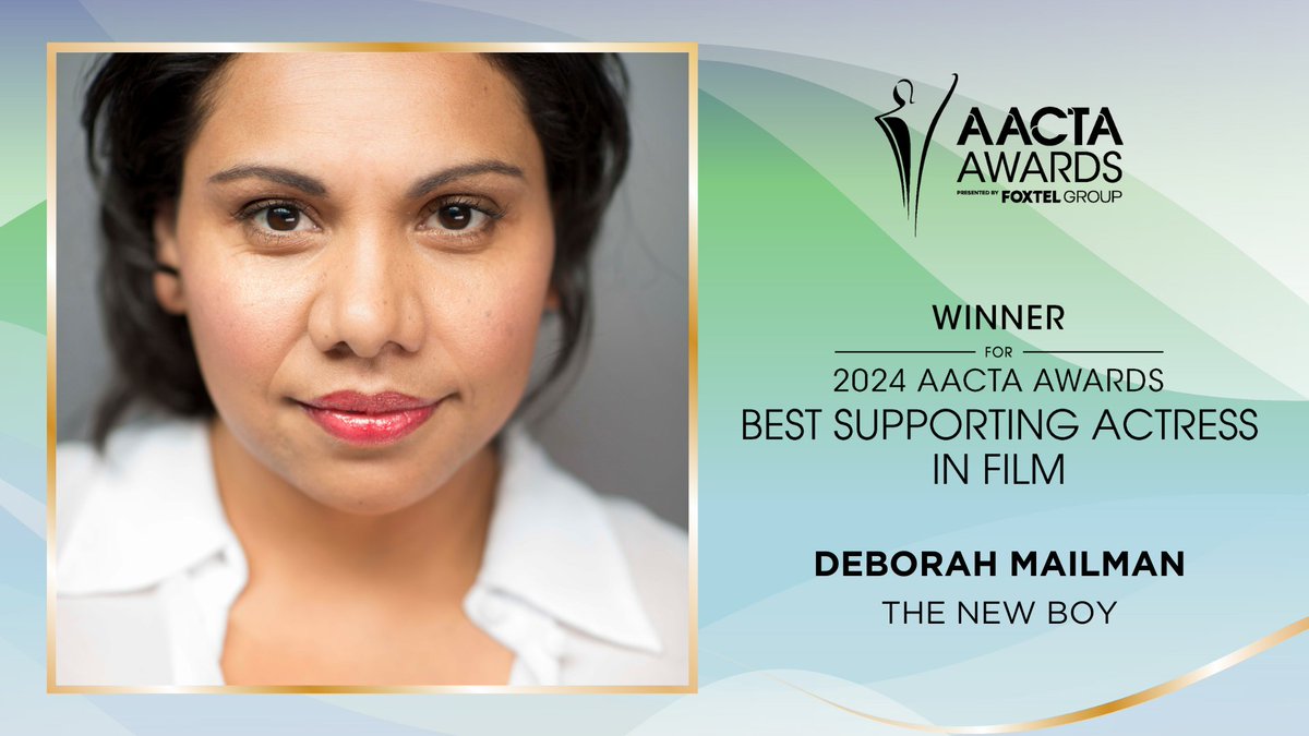 AACTA's tweet photo. The AACTA Award for Best Supporting Actress in Film goes to Deborah Mailman

#AACTAs #AACTAAwards #thisisqueensland #playgold #screenqueensland #experiencegoldcoast https://t.co/z2PO5U4cJl