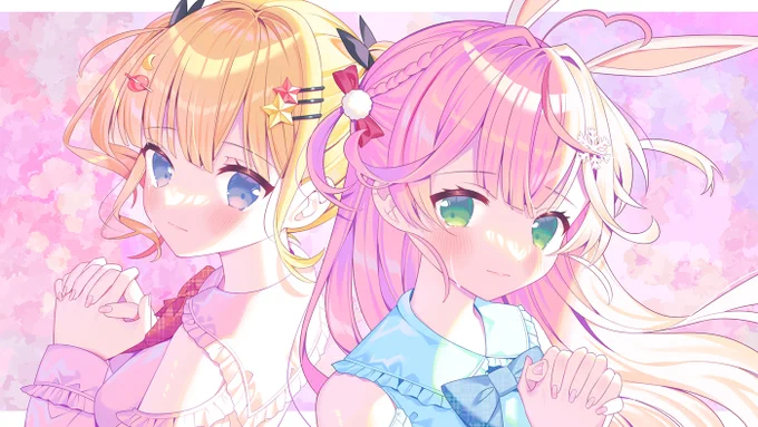 この度夢星もかさん()と餅月なこさん()の歌ってみた動画のイラストを担当させていただきました!お二人のお歌とっても可愛いのでぜひご視聴ください 