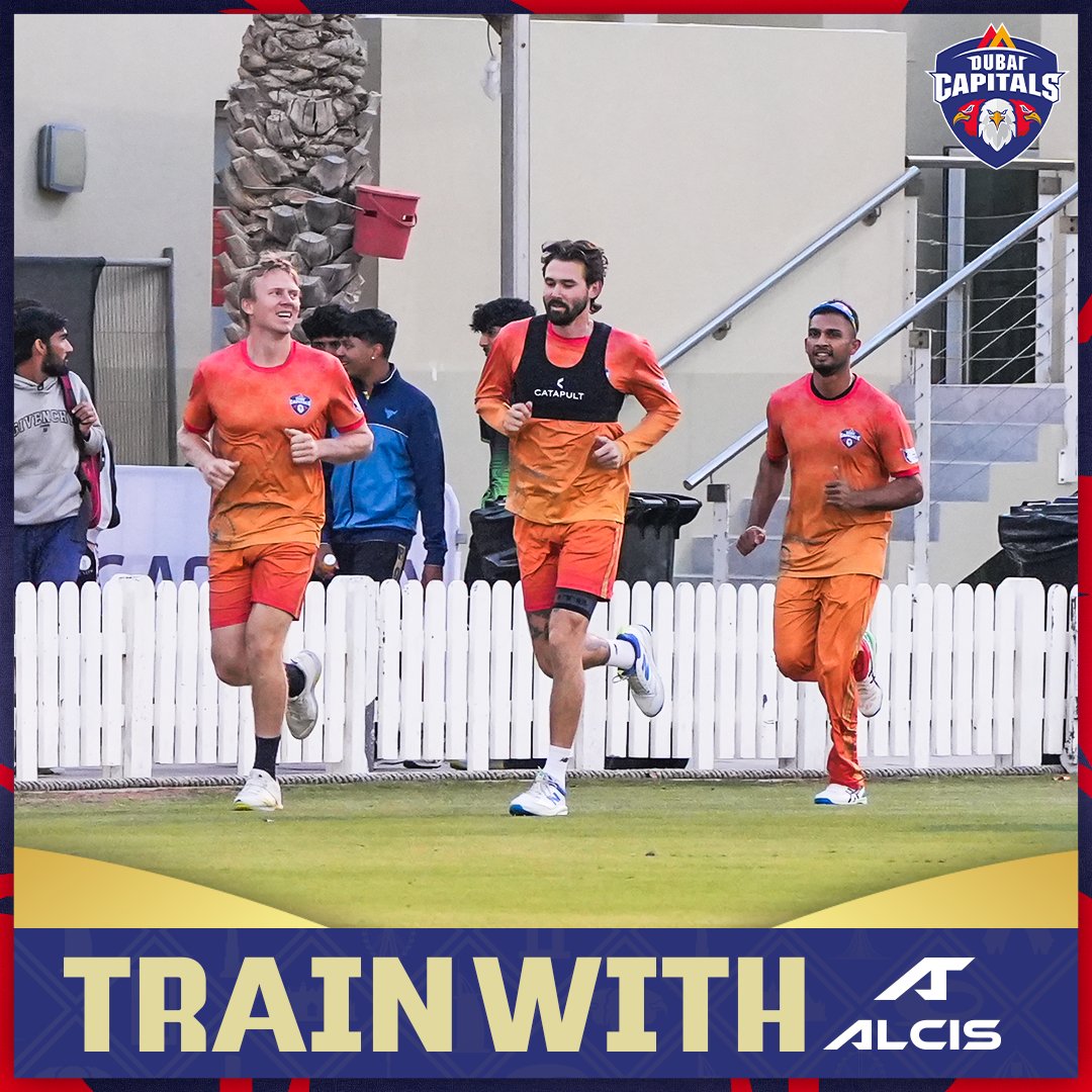 Dubai_Capitals's tweet photo. DC Boys feeling pumped up for the match with the help of #Alcis 💪

#SoarHighDubai #WeAreCapitals #DPWorldILT20 https://t.co/ZLYnJl4BS7
