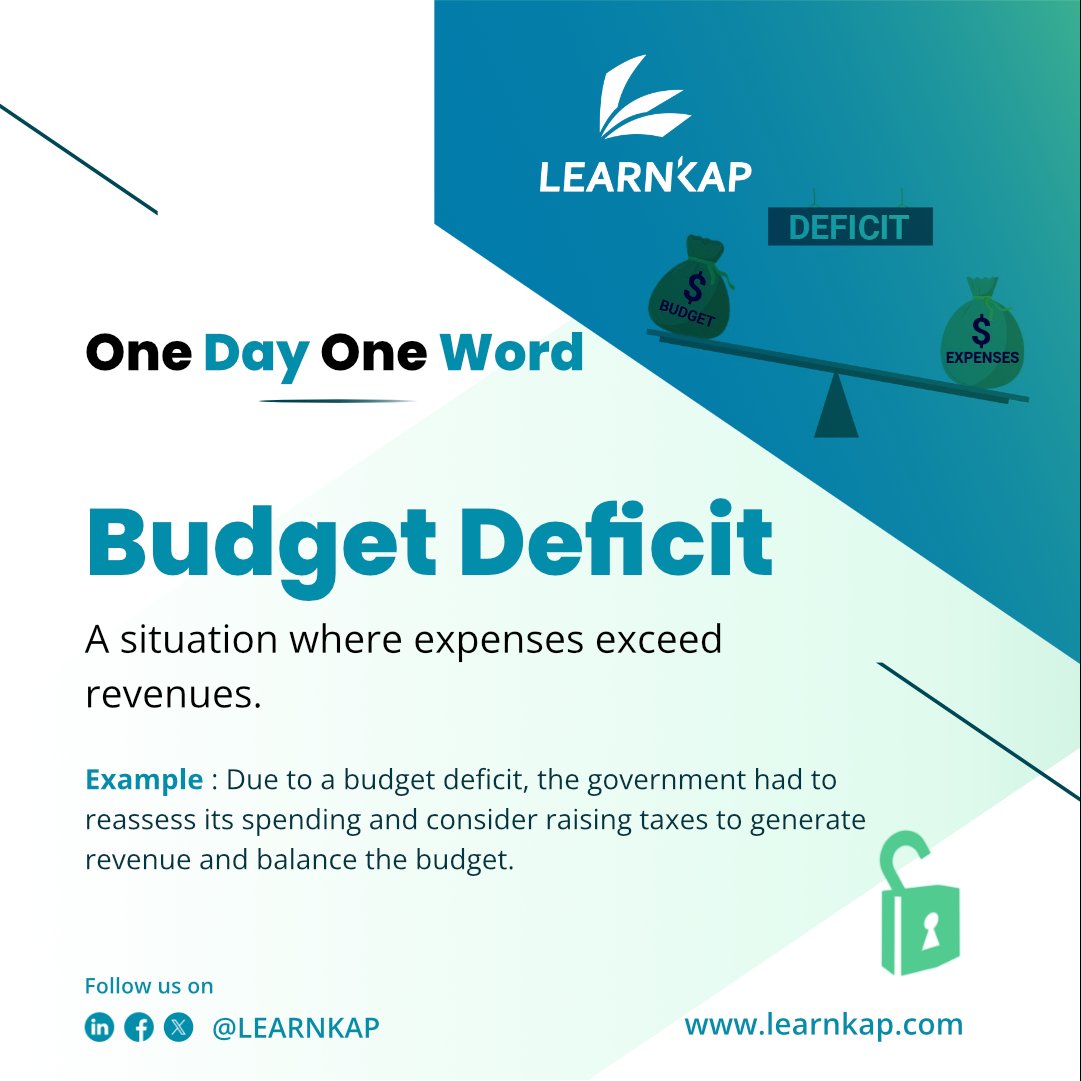 Learn_kap's tweet photo. #100daystolearnfinance
Word of the day : BUDGET DEFICIT
When our spendings are more than what we earn, we say we are on a budget deficit.
Do you sometimes experience that ?
#learnkap #learnfinance #budget #budgetplanner https://t.co/0H6TwlBCHA
