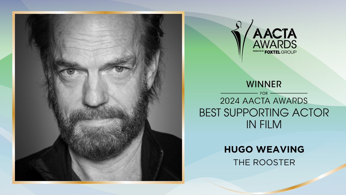 The AACTA Award for Best Supporting Actor in Film goes to Hugo Weaving #AACTAs #AACTAAwards #thisisqueensland #playgold #screenqueensland #experiencegoldcoast