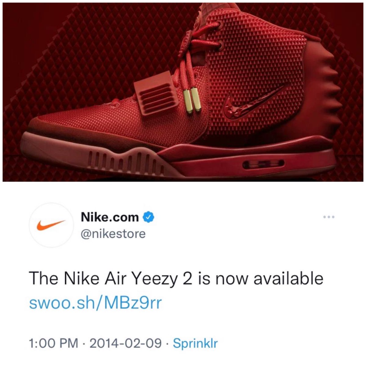 SOLELINKS's tweet photo. On this day 10 years ago, Nike Air Yeezy 2 'Red October' shock dropped on Nikestore

Where were you? https://t.co/73c3cORoMu