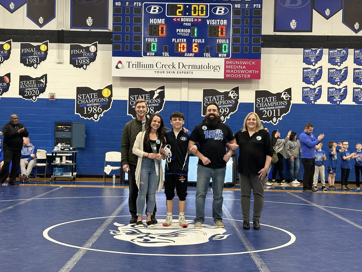 BHSGoBigBlue's tweet photo. Last night we celebrated our Senior wrestlers. Thank you Hunter, Dom, and Vinny for your commitment to the program and the standard you have set! https://t.co/bXswmtJySh