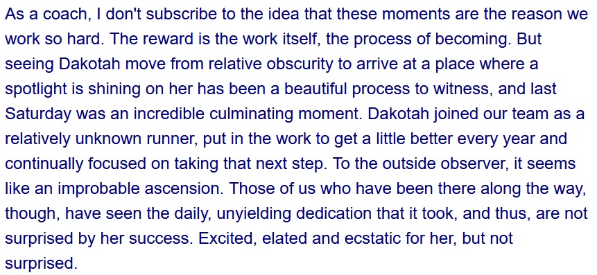 d9monti's tweet photo. Here is what @MNDistanceElite's @coach_lundo had to say about Dakotah Lindwurm's success at #Orlando2024Trials (below).

"The reward is the work itself." https://t.co/xQJV7LGp2s