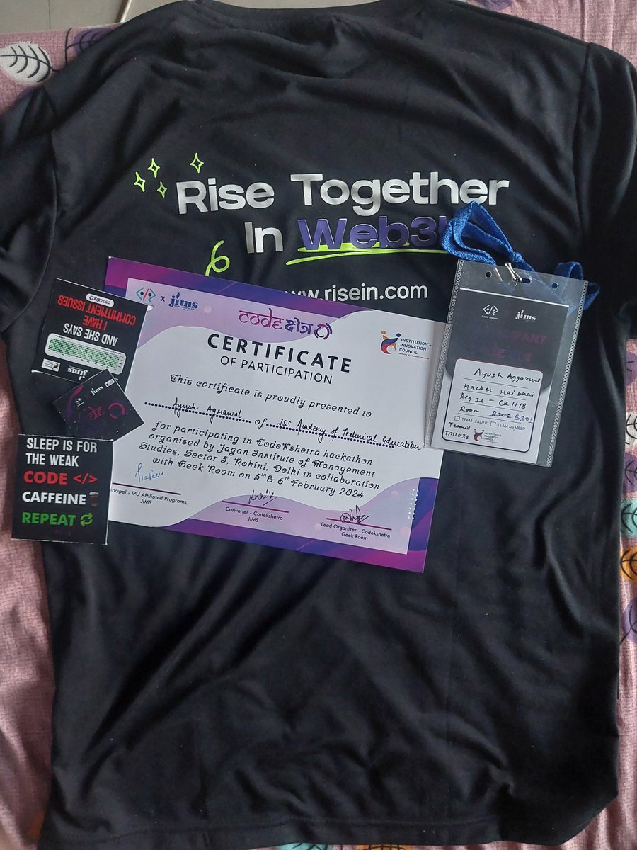 its_ayushh_here's tweet photo. Great Time at CodeKshetra Hackathon on @devfolio We developed an AI Learning Platform aimed at Enhancing skills. Huge thanks to @riseinweb3 and @devfolio for the platform and support! π #CodeKshetra #Hackathon #Devfolio #AI #Innovation π₯οΈπ https://t.co/QTPFP39LxW