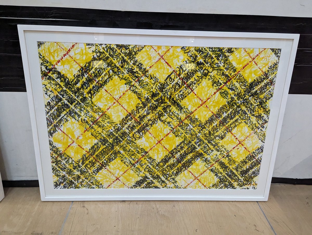 MorganartDD's tweet photo. Thanks to Ian Coleman for letting us look after his Tartan artwork this week. Made entirely of signatures allowing everyone to get involved with Art. @morganacademy1 https://t.co/BS218wEEJW