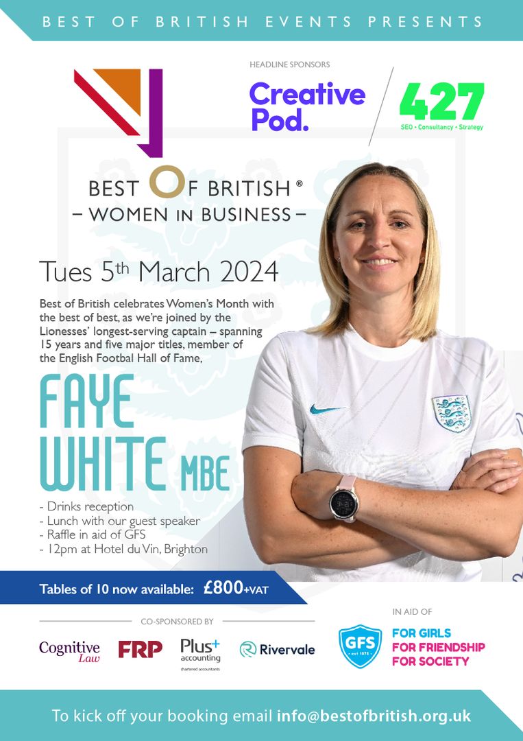 BennettOakley's tweet photo. We are excited to be attending @BestofBritishE1 WIB Special in celebration of International Women's Month in March.

The event is in aid of the Girls Friendly Society &amp; provides a great opportunity for businesses to celebrate the successes of women in business &amp; sport! https://t.co/A7azWS9meo