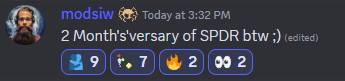 Today is the second month of <a href="/spdrswap/">ProffittHarsad</a> and to celebrate i'm giving away 3 SPDR SPL-20's 🔥

It was an art commemorative free mint made by modsiw in the early days 🕷️

Like RT and expand the web to join 😉🕸️
