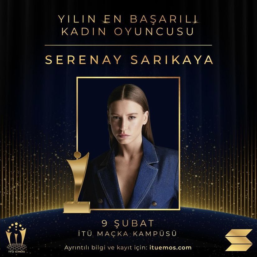 dizianaIiz's tweet photo. #Aile dizisinde başrolleri paylaşan Kıvanç Tatlıtuğ ve Serenay Sarıkaya, İstanbul Teknik Üniversitesi’nin düzenlemiş olduğu 31. İTÜ EMÖS Başarı Ödülleri’nde “Yılın En Başarılı Erkek ve Kadın Oyuncusu” seçildi. 

Ödül töreni, bugün gerçekleşecek. https://t.co/iSrRkt35An