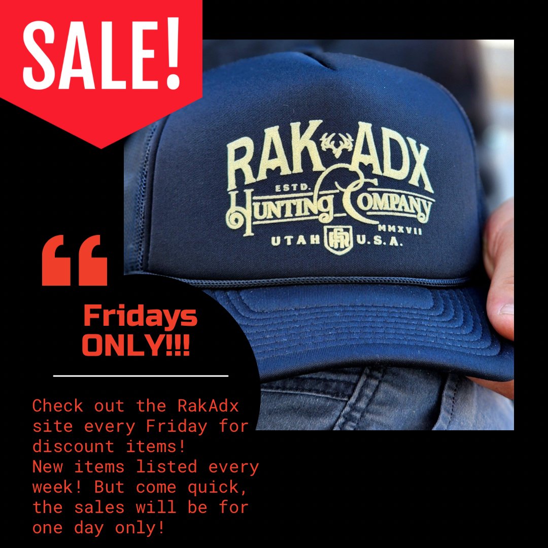 Friday Blowout Sale!! You are not going to want to miss this! Every Friday we will have new items at killer discounts. Make sure you check out the RakAdx site!