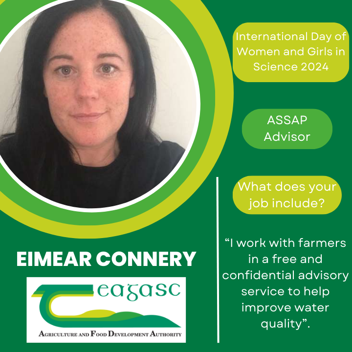 Join Teagasc in celebrating the International Day of Women and Girls in Science on #February11. Eimear Connery is an ASSAP Advisor at Cork East Advisory Region. Find out more bit.ly/3HOXmZ2 #WomenInScience #Teagasc @UN_Women