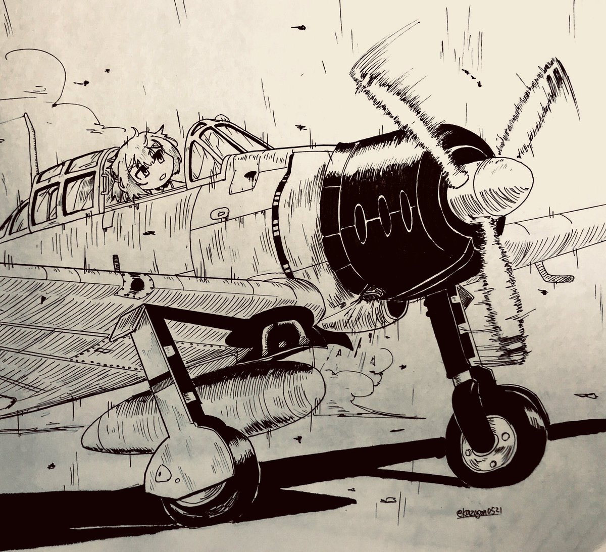 #見た人もなにか無言で戦闘機を上げる 