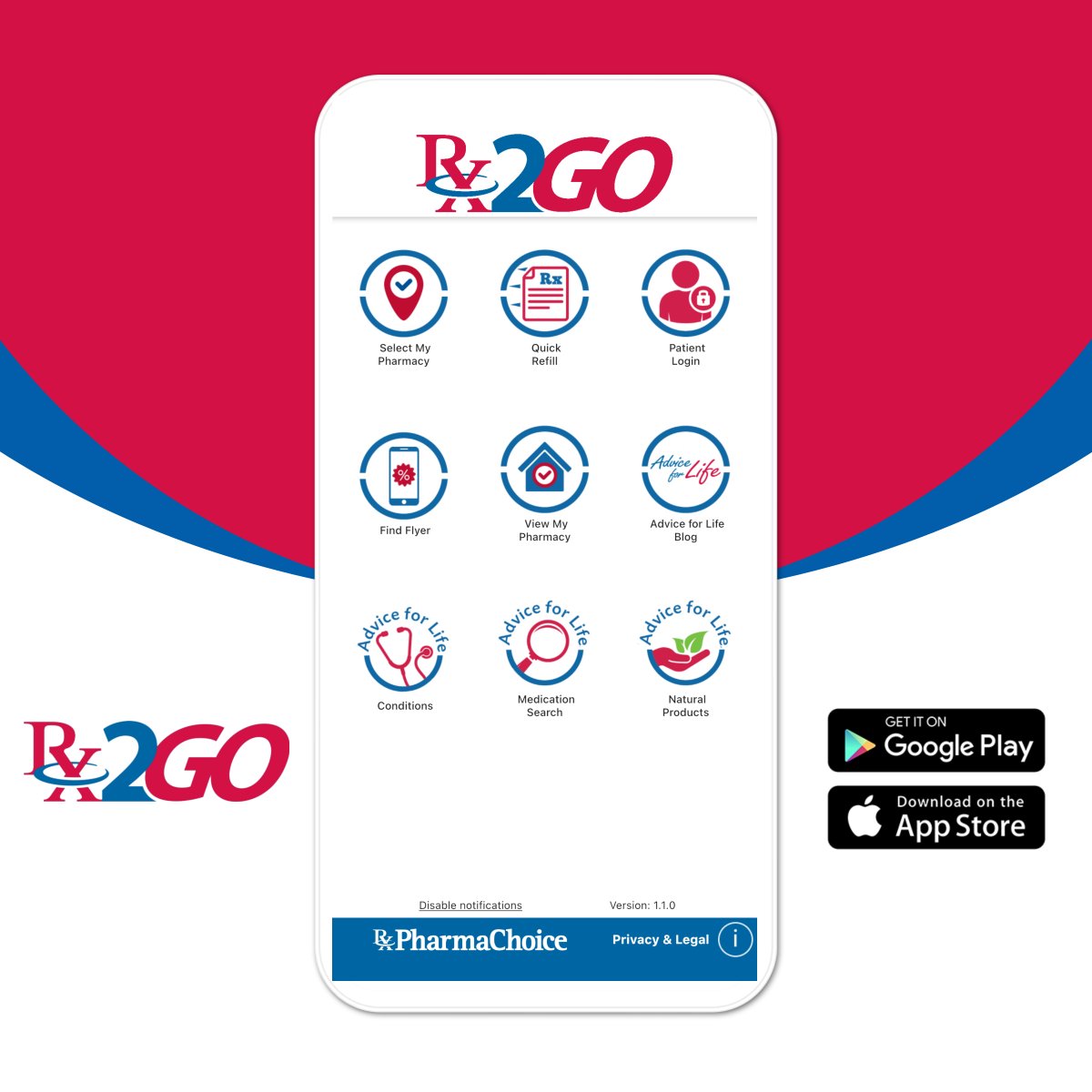 Have you ever been in the emergency room and stopped short when the doctor asked about your current medications?

With the Rx2GO app, your prescription profile at participating locations will be ready whenever you need it. Download the app today!