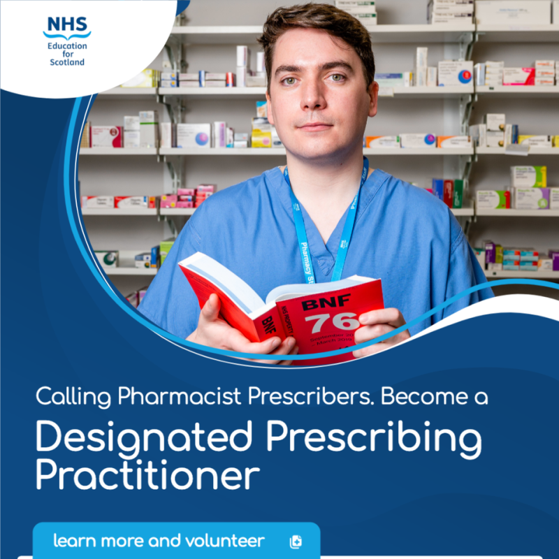 Calling pharmacist prescribers. Volunteer as a Designated Prescribing Practitioner (DPP) and help train Scotland’s future frontline prescribers. Share your prescribing experience with trainees, who will qualify as prescribers. Learn more at learn.nes.nhs.scot/72214 @CPharmacyScot